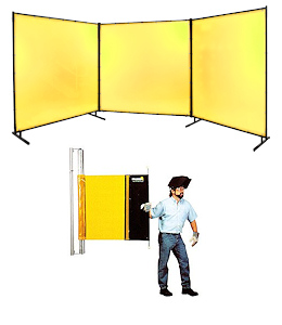 Portable in retractable welding screens