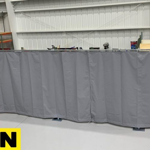 Custom Industrial Free Standing Curtains – Akon – Curtain and Dividers