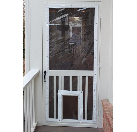 Clear Screen Door Covers | Winter and Wind
