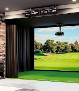 golf simulator enclosures and tracks