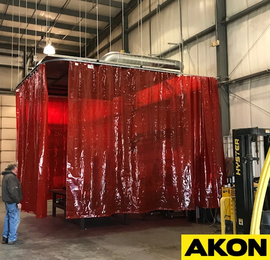 welding booth with exhuast ceiling