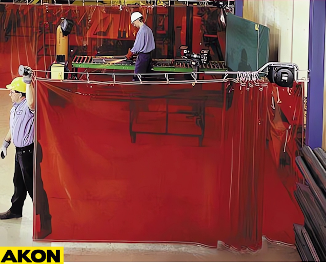 retractable safety curtain with cable