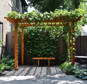 DIY-trellis-with-climbing-vines-for-wind-blocking