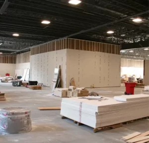 cheap-drywall-for-dividing-warehouse