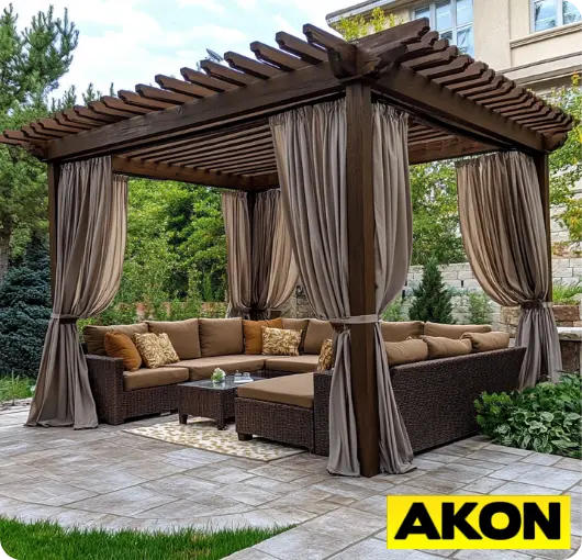 pergolas-with-fabric-curatins-for-wind-blocking