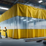 affordable-industrial-vinyl-curtain-used-as-a-temporary-wall-for-a-construction-site