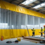 clear-industrial-vinyl-curtain-used-as-a-temporary-wall-for-a-construction-site