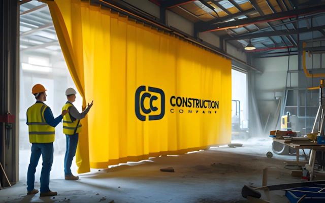 company-branded-vinyl-curtain-wall-for-construction-project