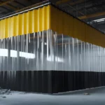 thick-industrial-vinyl-curtain-used-as-a-temporary-wall-for-a-construction-site